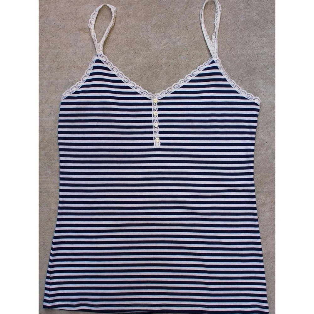 Lacy Old Navy Camisole Top  Navy & White Stripe